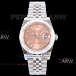 Pre-Owned ARF Rolex Datejust 36MM 3135 Automatic Watch - Salmon Dial 904L Steel Case